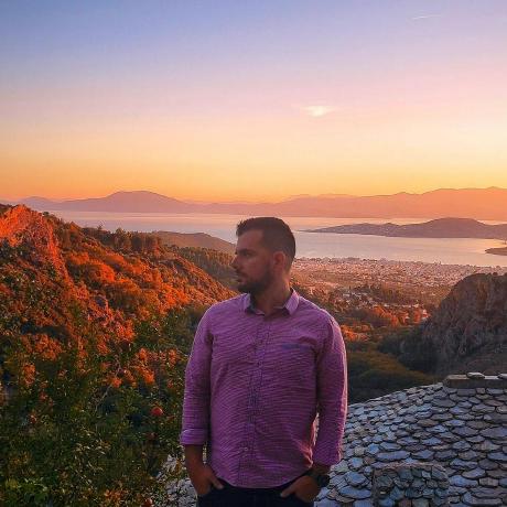 Dimitrios Porfyropoulos outdoors at sunset